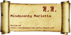 Mindszenty Marietta névjegykártya